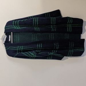 NWT JustFab Woman's Size L Navy and Green Long Cardigan